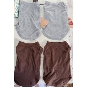 Small Four Pack Of Dog Or Cat T-shirts Two Brown Two Gray 10 X 6“￼